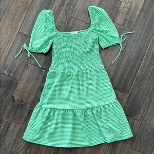 TopShop Green Gingham Dress - size 6